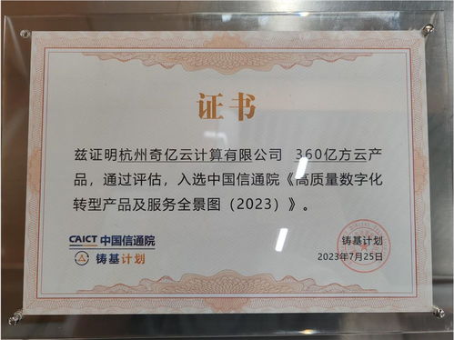360億方云入選信通院高質(zhì)量數(shù)字化轉(zhuǎn)型產(chǎn)品及服務(wù)全景圖，證照代辦服務(wù)助力企業(yè)升級(jí)
